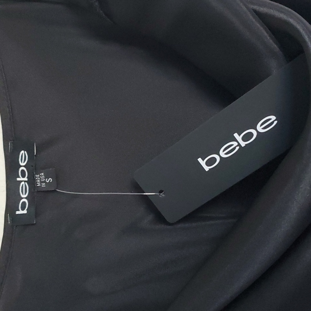 NWT Black Bebe Cowl‎ Neck Midi Dress Size S - Picture 5 of 9